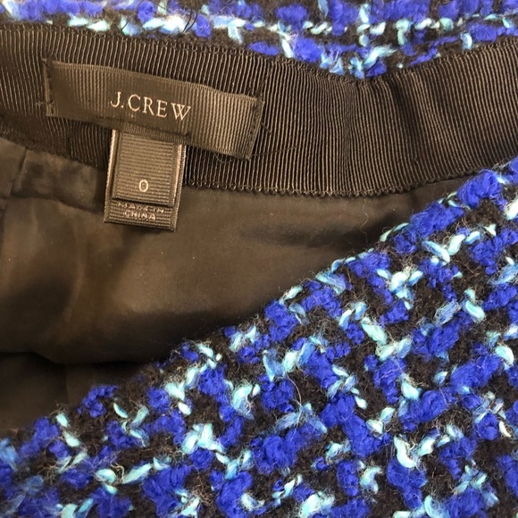 J. Crew postage Stamp Mini Skirt Indigo Tweed sz 0 - Picture 4 of 5